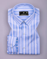 Hawaii Blue With White Stripe Premium Giza Cotton Shirt