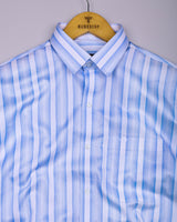 Hawaii Blue With White Stripe Premium Giza Cotton Shirt
