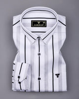 Sugar White With Black Stripe Premium Gizza Shirt