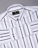 Sugar White With Black Stripe Premium Gizza Shirt
