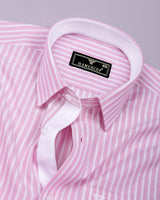 Zorya Pink With White Stripe Oxford Designer Shirt
