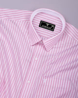Zorya Pink With White Stripe Oxford Designer Shirt