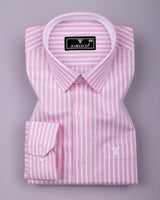 Zorya Pink With White Stripe Oxford Designer Shirt