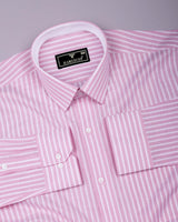 Zorya Pink With White Stripe Oxford Designer Shirt