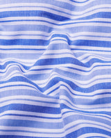 Grafita Blue With White Stripe Oxford Cotton Shirt