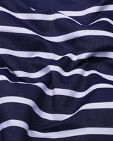 Cidon Blue With White Stripe Designer Cotton Shirt