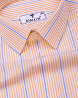 Mintone Orange With Blue Stripe Oxford Cotton Shirt