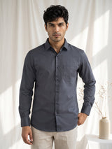 Velaro Ash Gray Soft Cotton Formal Shirt