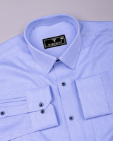 Lorca Blue Jacquard Premium Giza Shirt