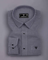 Lolo Black With White Small Check Oxford Cotton Shirt