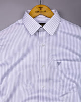 Caleno Silver With White Stripe Premium Giza Shirt