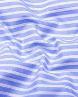 Selmor Blue With White Dobby Stripe Premium Giza Shirt