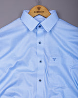 Drelon Blue Dobby Solid Premium Giza Shirt