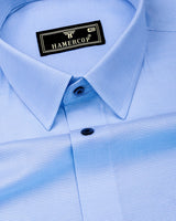 Drelon Blue Dobby Solid Premium Giza Shirt