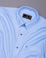 Drelon Blue Dobby Solid Premium Giza Shirt