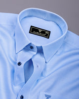 Drelon Blue Dobby Solid Premium Giza Shirt