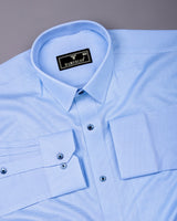 Drelon Blue Dobby Solid Premium Giza Shirt