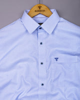 Lynor Blue With White Graph Check Premium Giza Shirt