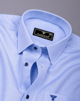 Lynor Blue With White Graph Check Premium Giza Shirt