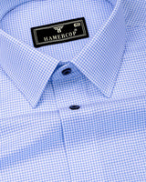Lynor Blue With White Graph Check Premium Giza Shirt