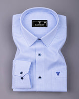 Lynor Blue With White Graph Check Premium Giza Shirt