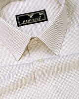 Lynor Cream With White Graph Check Premium Giza Shirt