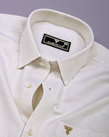 Lynor Cream With White Graph Check Premium Giza Shirt