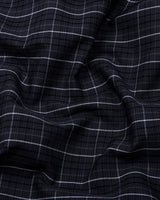Pirel Black With White Check Cotton Shirt