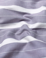 Varnish Light Gray With White Twill Stripe Cotton Shirt