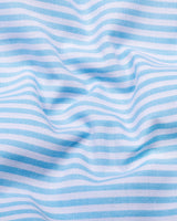 Alfa BabyBlue With White Bengal Stripe Oxford Cotton Shirt
