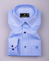 Haven SkyBlue With White Stripe Premium Giza Shirt