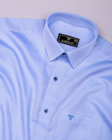 Haven SkyBlue With White Stripe Premium Giza Shirt