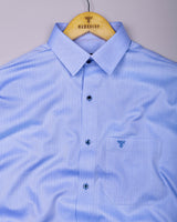Haven SkyBlue With White Stripe Premium Giza Shirt