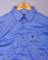 Glorix Blue Jacquard Premium Gizza Shirt