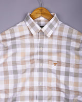 Aven Cream With White Check Dobby Cotton Shirt