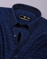 Zeron Blue Weft Stripe Premium Cotton Shirt