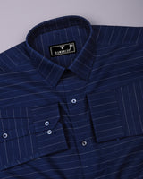 Zeron Blue Weft Stripe Premium Cotton Shirt
