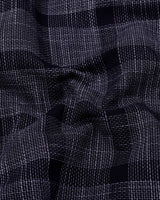 Neron Black Check Dobby Textured Cotton Shirt