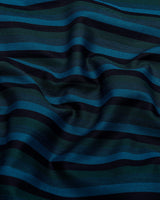 Aevon Blue Multicolour Twill Stripe Premium Cotton Shirt