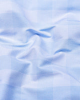 Laxion Blue Micro Check Formal Cotton Shirt