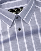 Velian Gray Stripe Linen Cotton Shirt
