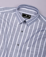 Velian Gray Stripe Linen Cotton Shirt