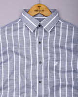 Velian Gray Stripe Linen Cotton Shirt