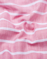 Velian Peach Pink Stripe Linen Cotton Shirt