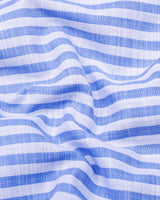 Keron Blue With White Dobby Stripe Cotton Shirt
