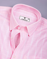 Alira Pink Stripe Dobby Cotton Shirt