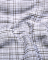Alron Gray With White Check Premium Cotton Shirt