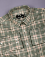 Cresta Green With Cream Twill Check Cotton Shirt
