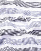 Cento Black With Gray Stripe Dobby Cotton Shirt