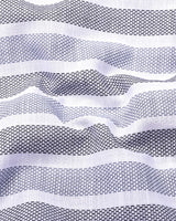 Cento Black With Gray Stripe Dobby Cotton Shirt